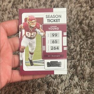 Football Season Ticket Card - Red and White